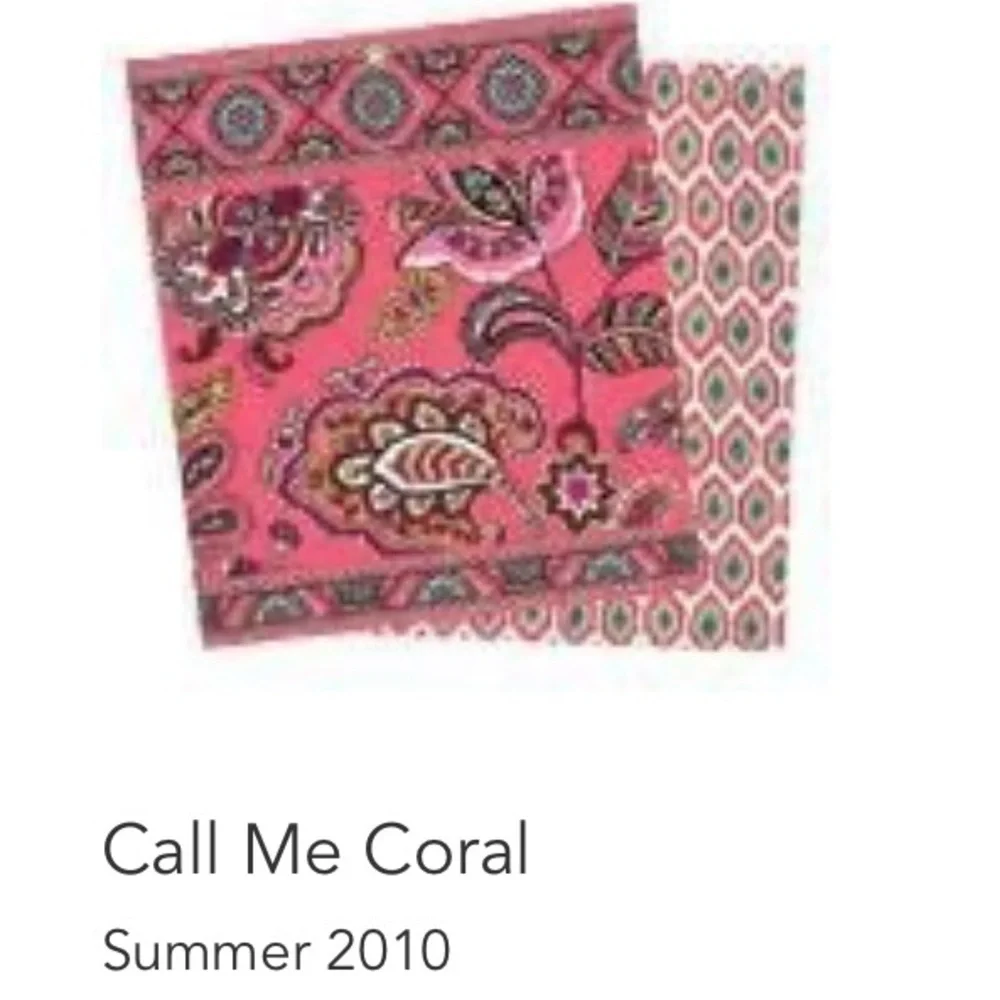 VERA BRADLEY Call Me Coral Carry It All Wristlet Wallet 2 Ways Lippies Case